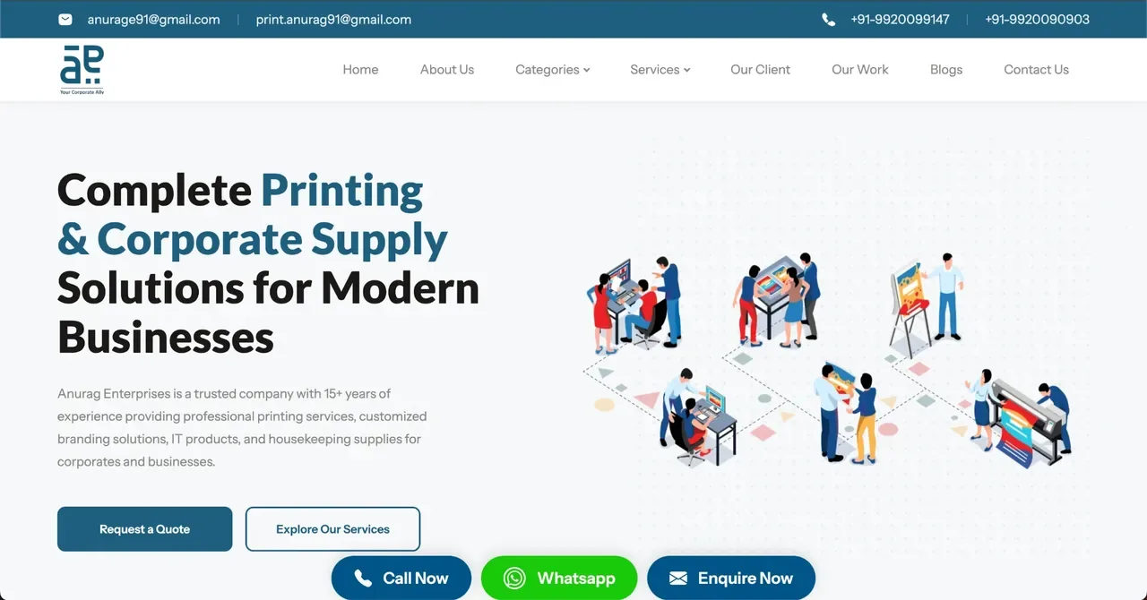 Anurag Enterprises website designed by SPG Techsoft