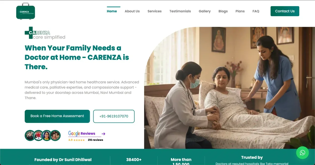 Carenza website designed by SPG Techsoft