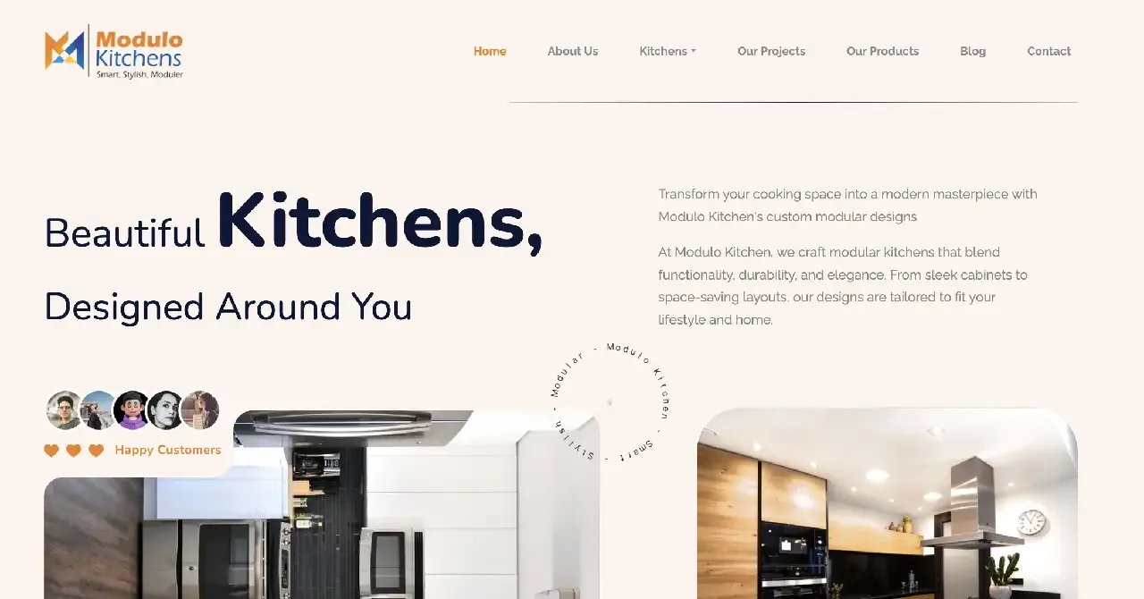 Modulo Kitchens website designed by SPG Techsoft